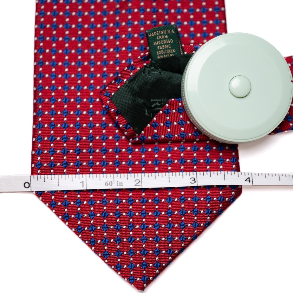 Lauren Ralph Lauren Red,‎ Blue, and White Silk Necktie, EUC - Picture 6 of 6